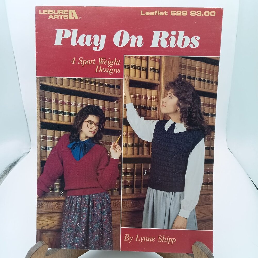 Play on Ribs Sport Weight Designs by Lynne Shipp, Leisure Arts Leaflet 629 Vinta
